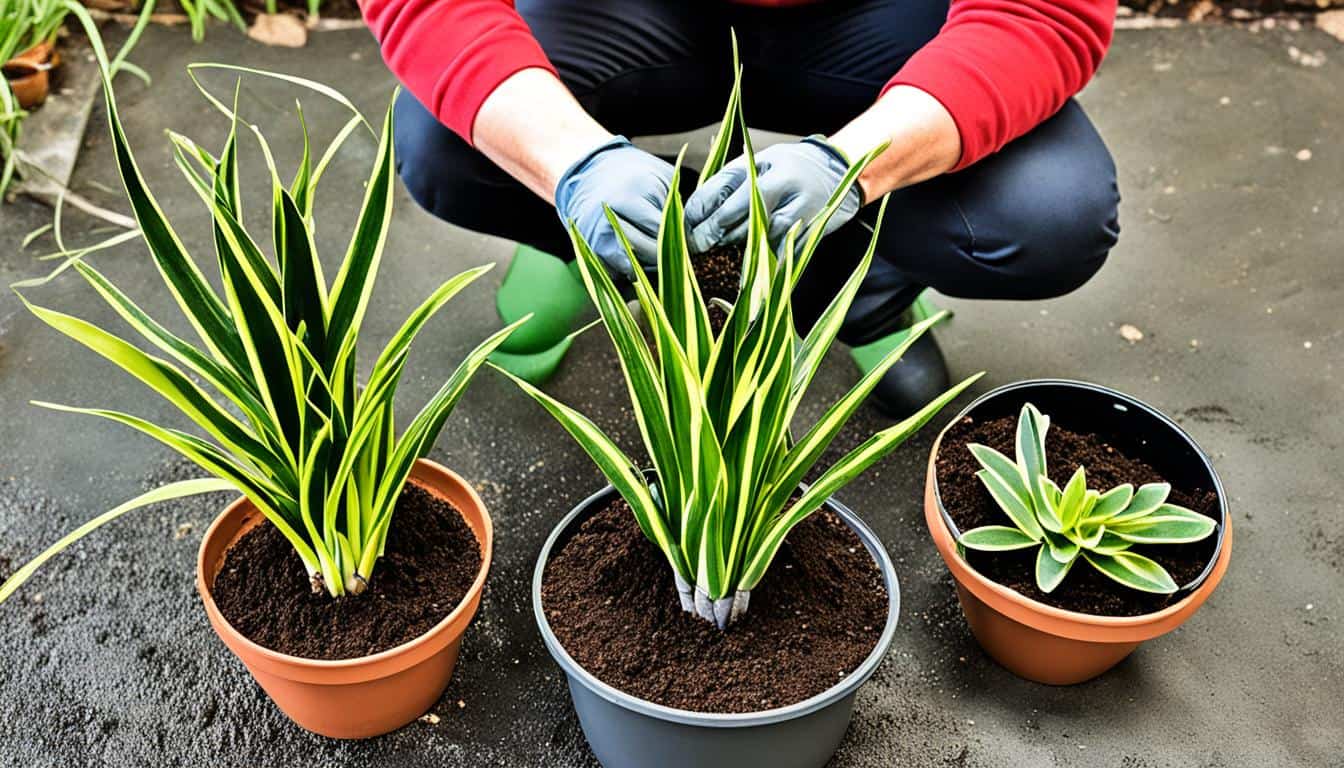 Repotting snake plant