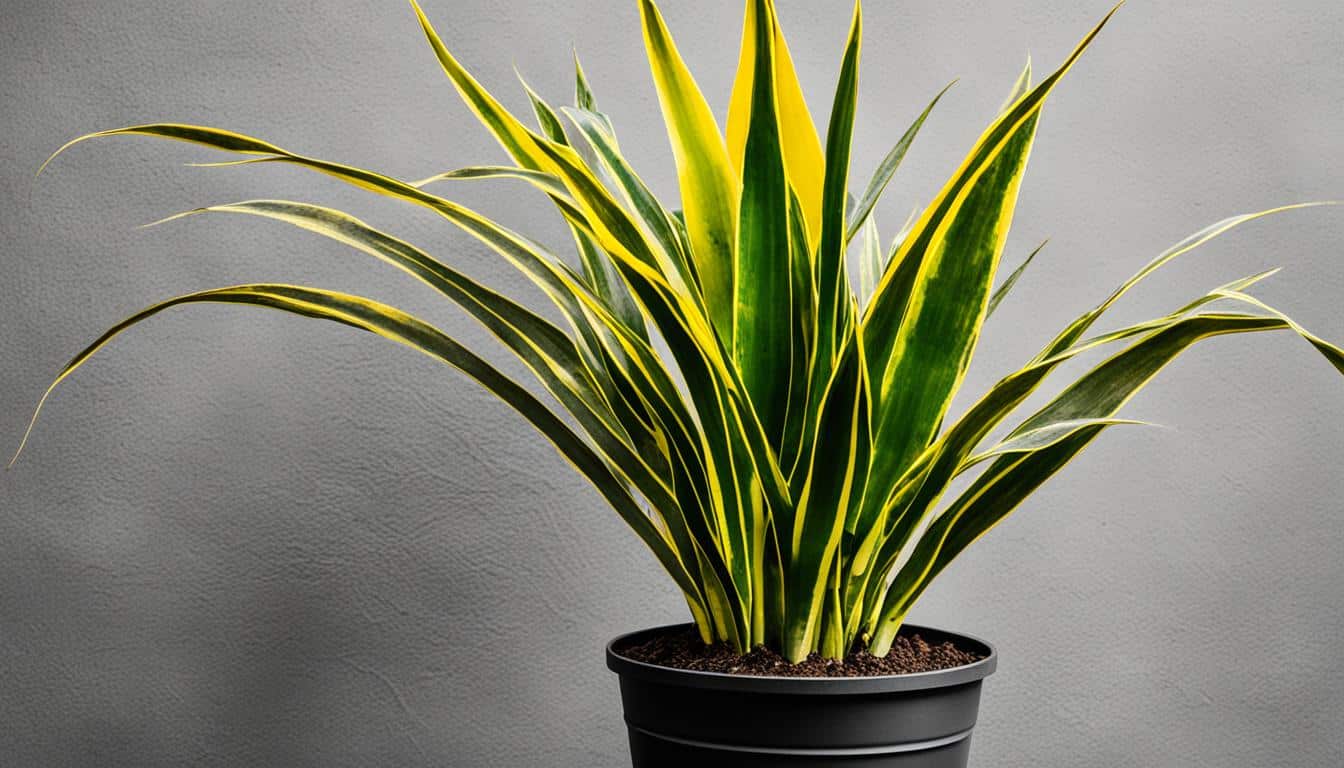 Snake plant with drooping leaves