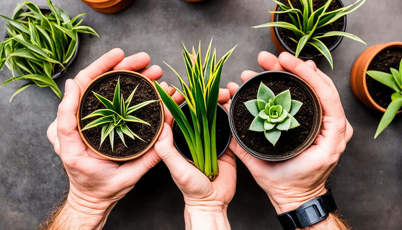 repotting a snake plant