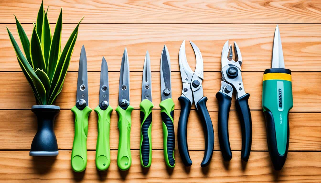 snake plant pruning tools